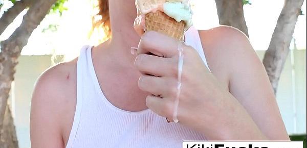  Kiki Daire has a sexy, messy time with some ice cream!